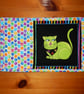 Mug Rug bright green cat - Image 1