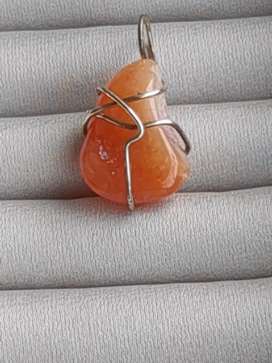 Carnelian in Sterling silver pendant 