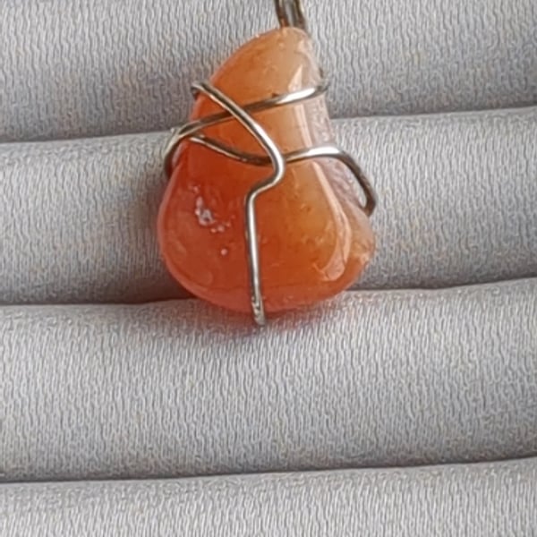 Carnelian in Sterling silver pendant 