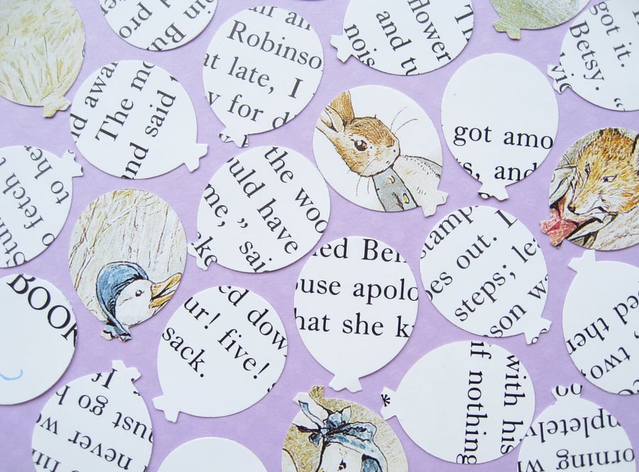 100 Beatrix Potter Balloon Confetti - Baby Shower, Birthday Party, Christening