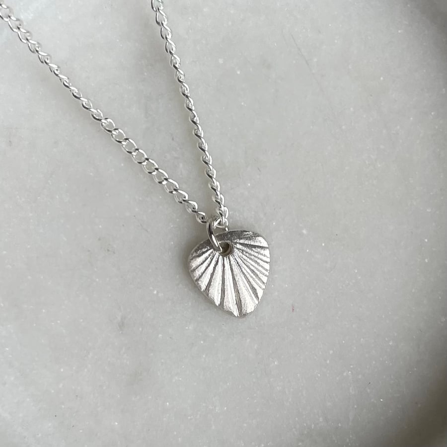 Triangle sunburst necklace, fine silver pendant on sterling silver filled chain