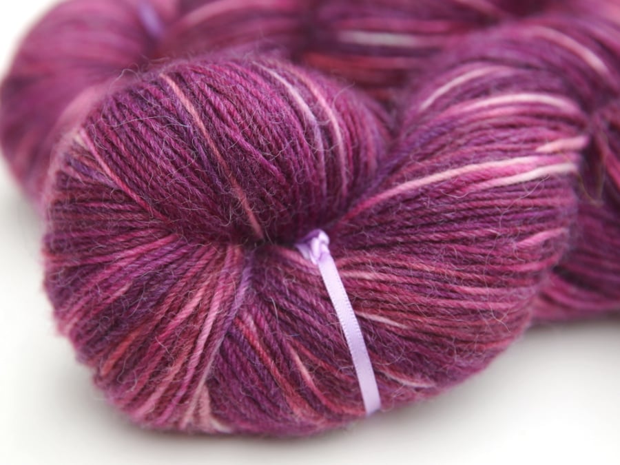 SALE: Berry-tini - Squashy merino, alpaca, nylon 4-ply yarn