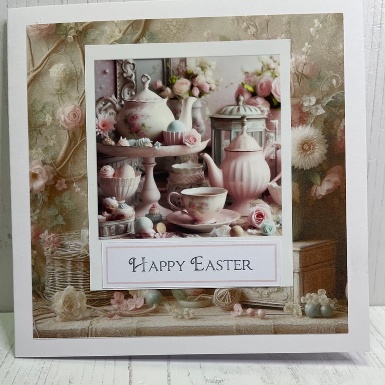 Holidays  Easter Card Afternoon Tea by Carolee Crafts PB6 - 0024