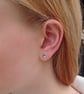 Recycled Sterling Silver Heart Stamped Earrings – Handmade Stud Earrings  - Image 5