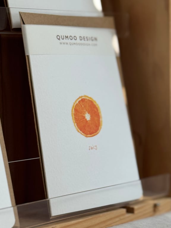 Orange juicy blank greetings Card (QM278)