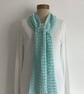 COTTON  and SILK scarf. 'Wayside' . Lightweight , all-seasons. Pale blue. - Image 8