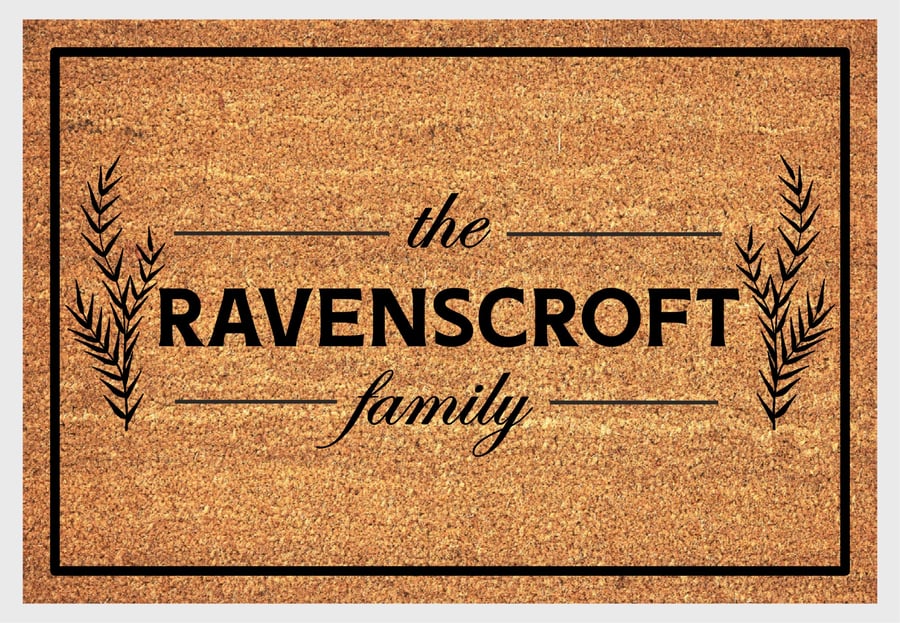 Personalised Surname Door Mat - Customised Family Name Welcome Mat - 3 Sizes