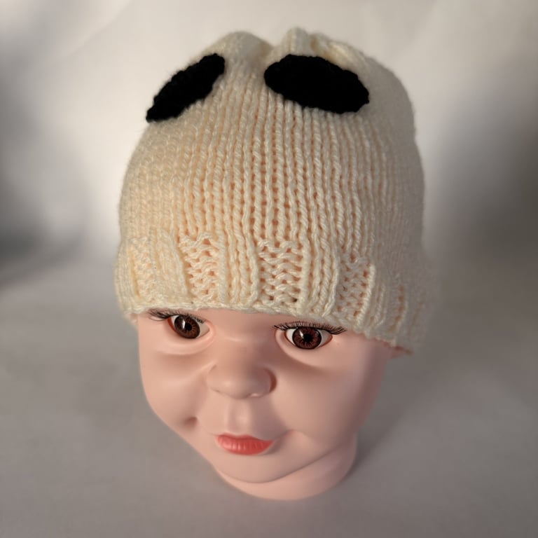 Childrens Halloween Hand Knitted Ghost hat