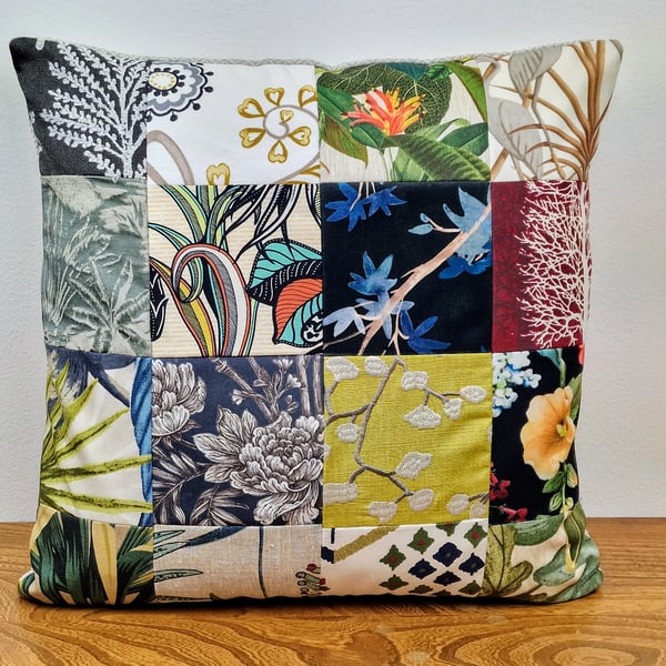 Handmade 48cm x 48cm patchwork cushion cover 