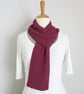Hand Knit Scarf. Plum.