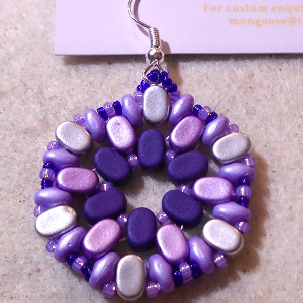 Hexagonal bead earrings (customisable)