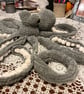 Grey crotcheted octopus hand made large size