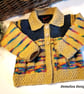 SALE Designer Baby Boy's Hand Knitted Cardigan-Jacket  12-18 months size