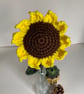 Single sunflower, crochet sunflower, forever flowers - Image 3