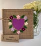 Handmade Valentines card. Heart and flowers, wool felt. Keepsake card. - Image 1