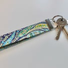 Key ring wrist strap in paisley Liberty fabric 