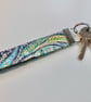 Key ring wrist strap in paisley Liberty fabric 