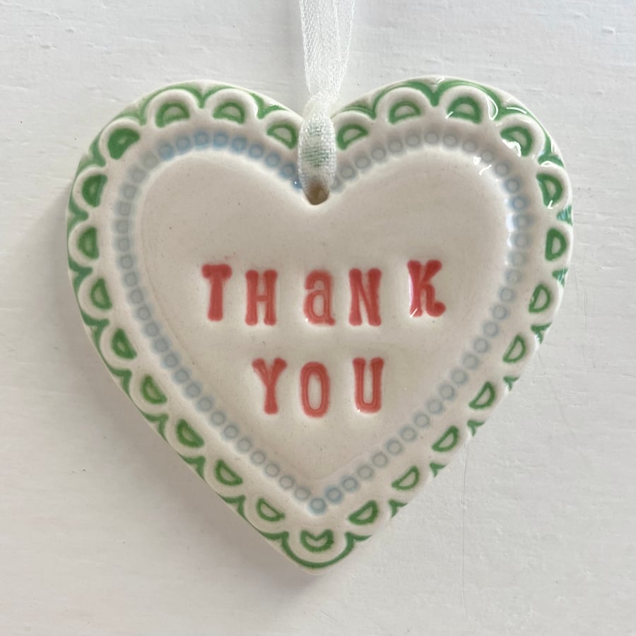 Small Ceramic Thank You heart