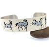 Bangle bracelet, horse lovers gift, women's jewellery cuff with horses - C30