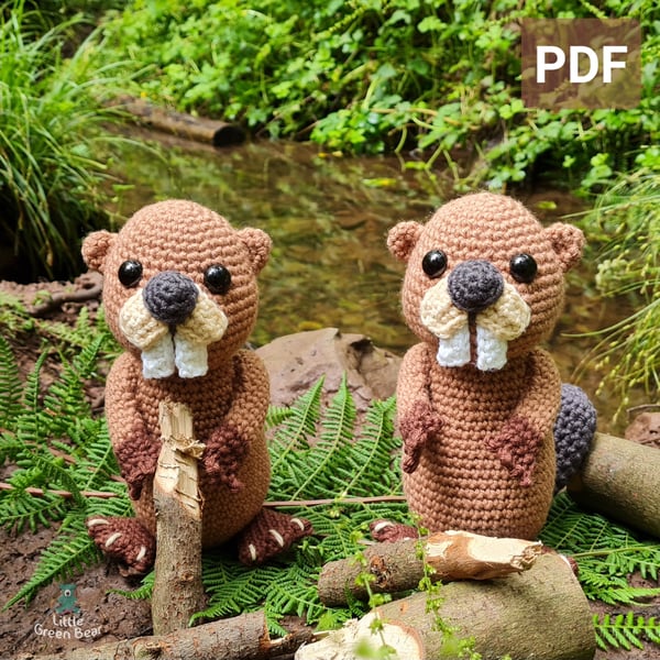 Bobby the Beaver Crochet Pattern, Beaver Amigurumi Pattern