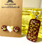 Red Heart, glass pendant and earring set - Image 3