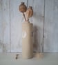 BOTTLE VASE hand-built stoneware pottery vase with black cross motif - Image 4