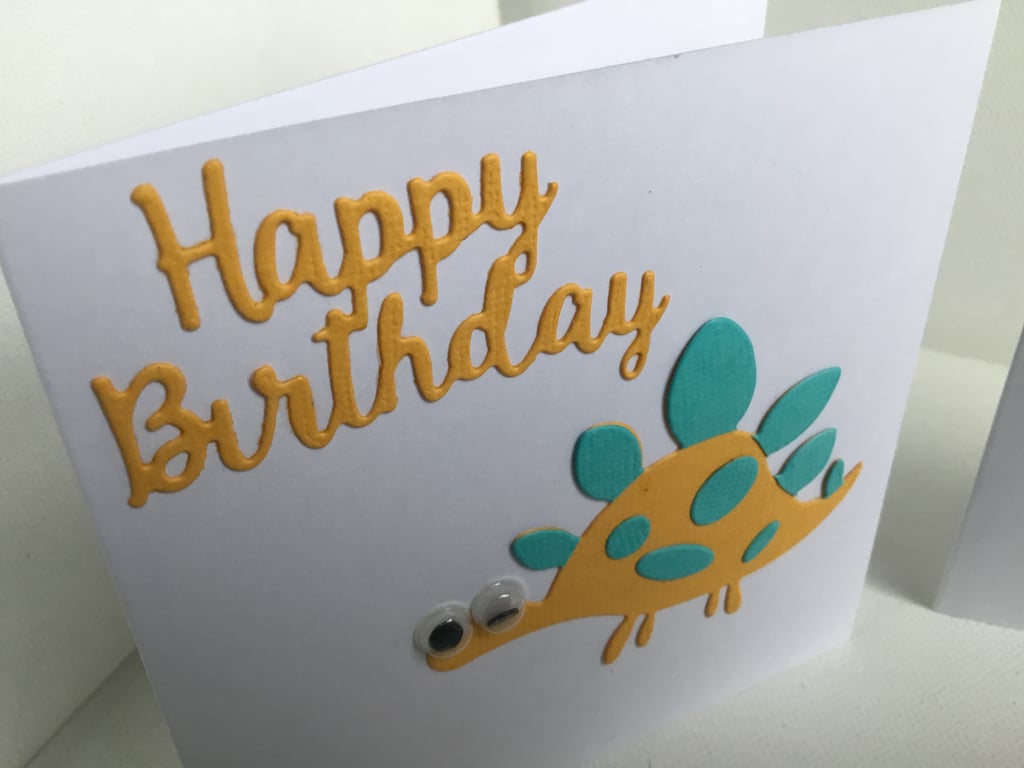  dinosaur Birthday card. Dinosaur card. Ref 205