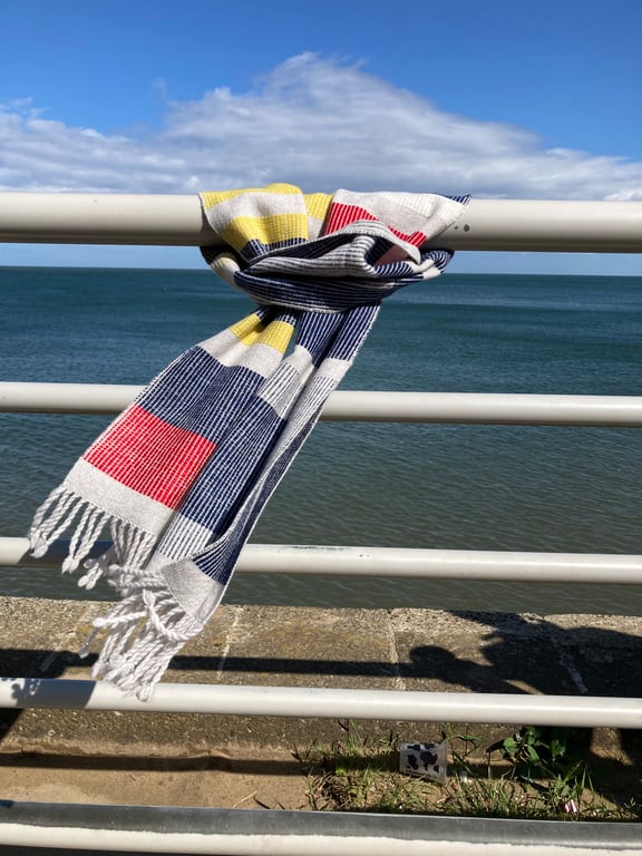 Seaside Memory Nautical Handwoven Lambswool Scarf