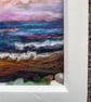 Pink sky sunset over the sea and beach Seaglass and shells white frame  - Image 4