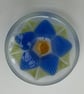 Fused glass small decorative bowl, blue blossom - Image 2