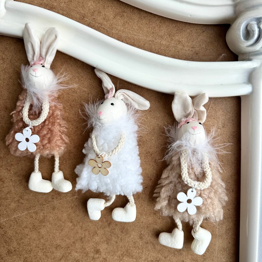 Pastel bunny hanging ornament kids birthday boho room decor from mum