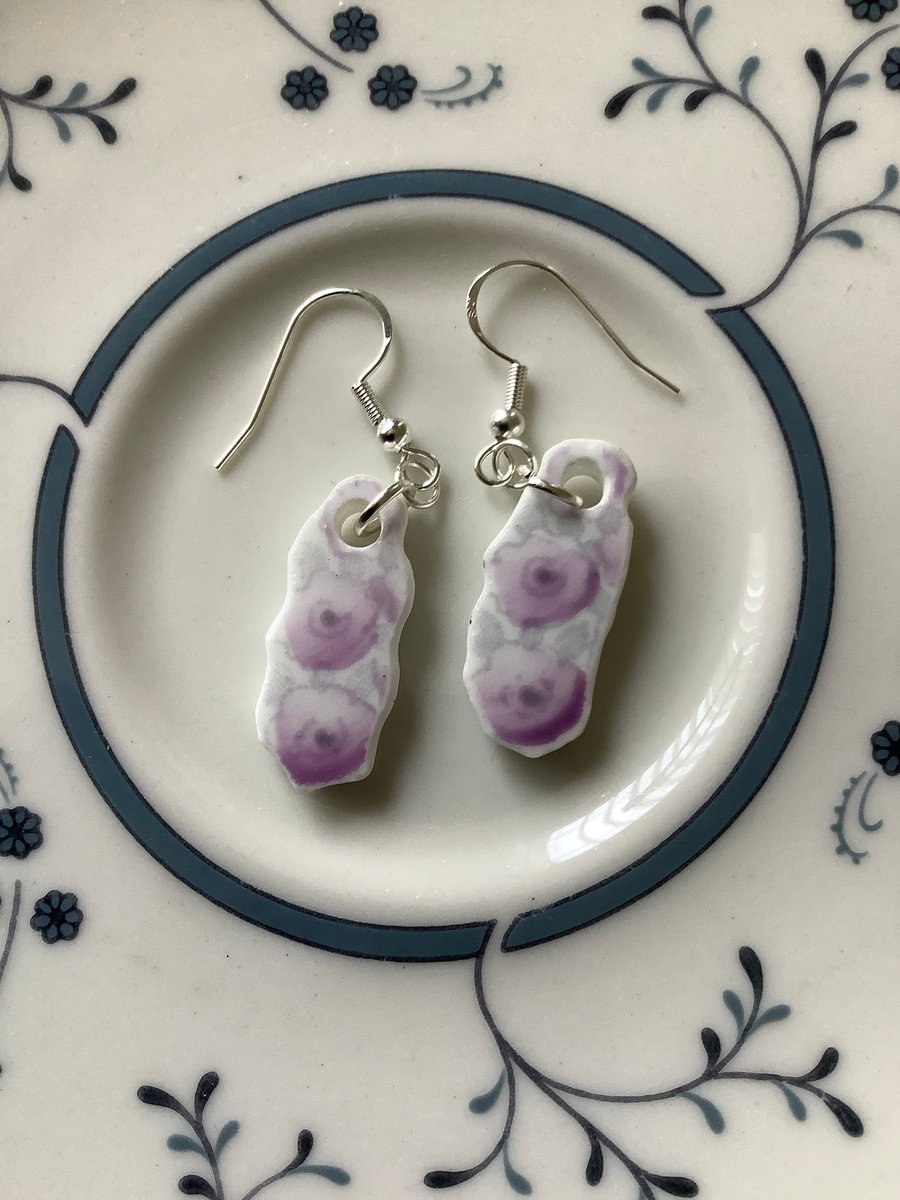 Handmade Ceramic Earrings One of a Kind Sterling Silver Eco Friendly Gifts