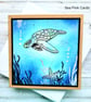 Turtle Blank Card - birthday, fathers day, thank you, sea life 