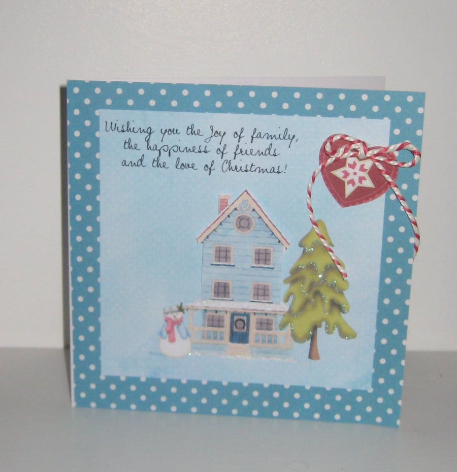 Blue Christmas Card wishing you joy.