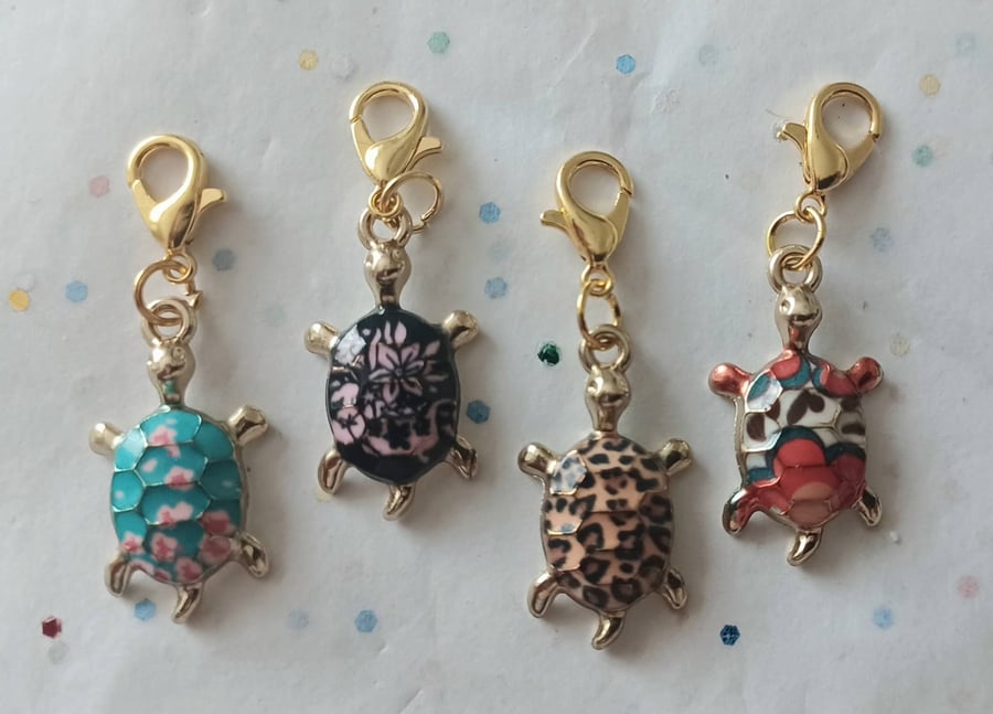Set of 4 Turtle Zipper Charms