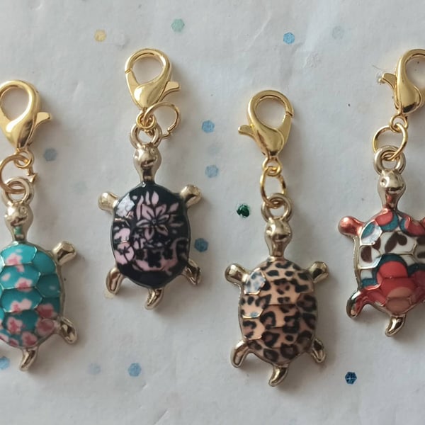 Set of 4 Turtle Zipper Charms