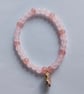 Pink Glass Bead Bracelet with Flower Charm - Image 2