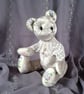 Collector's teddy bear 'Pearl' hand sewn vintage velvet, embroidery and lace. - Image 6