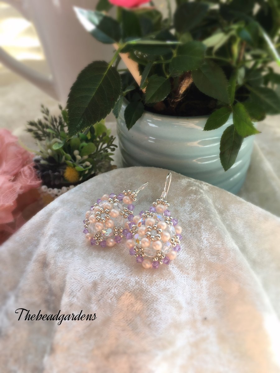 Pastel colour flower earrings 