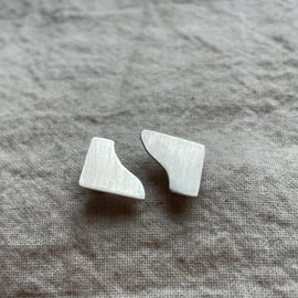 Abstract Earrings - Kindred Shapes Curved - Recycled Silver