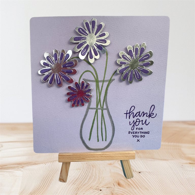 Thank you card for everything you do. Perfectly imperfect floral card.