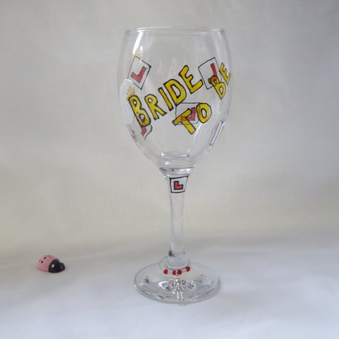 'Bride to be' Wine Glass & Charm