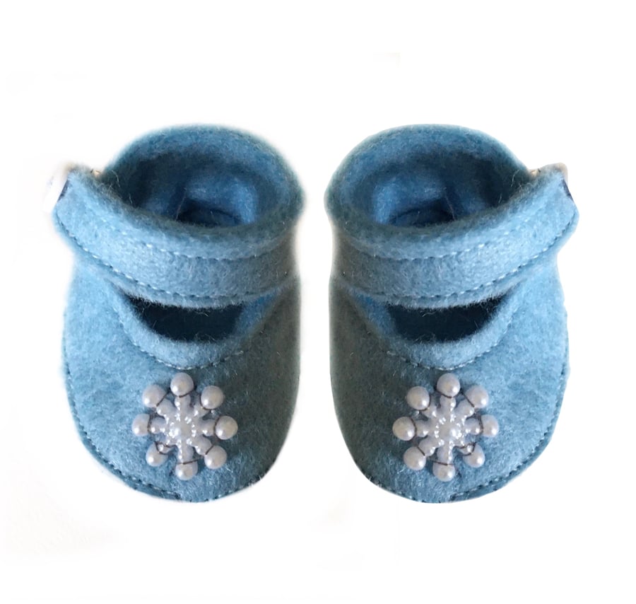 Reserved for Ali - Blue Snowflake Shoes