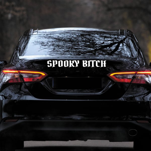 Spooky Bitch Decal Sticker Autumnal Sticker for Car, Laptop & Mirror Halloween