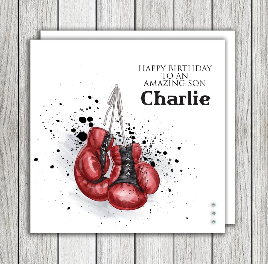 Happy Birthday Boxing Gloves Card