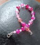 Pink agate bead bracelet - Image 5