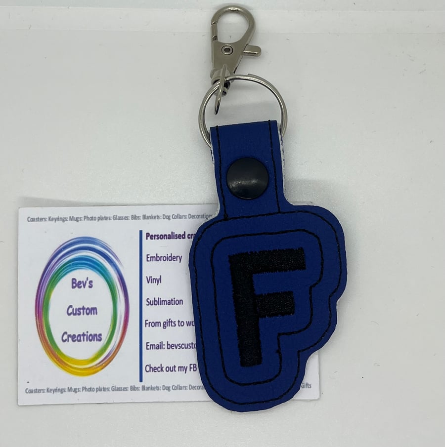 Embroidered initial Keyring F