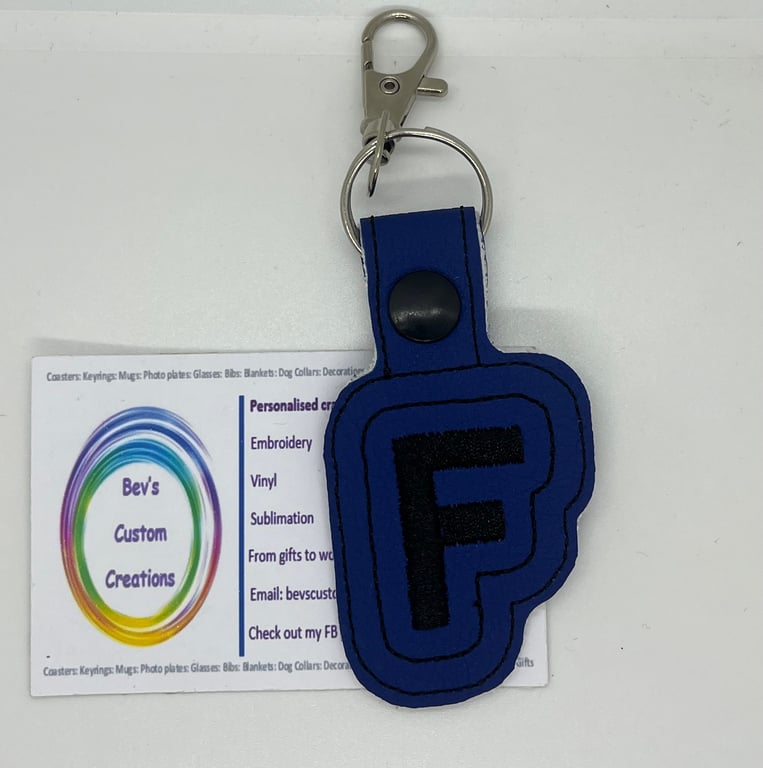 Embroidered initial Keyring F