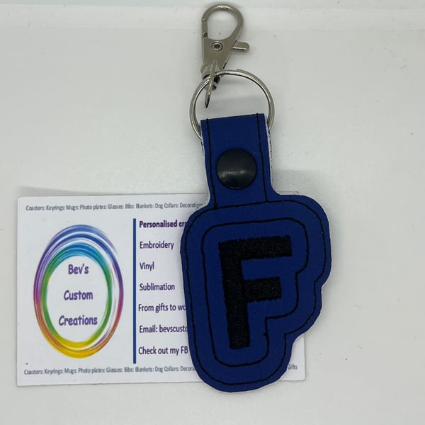 Embroidered initial Keyring F