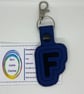 Embroidered initial Keyring F - Image 1